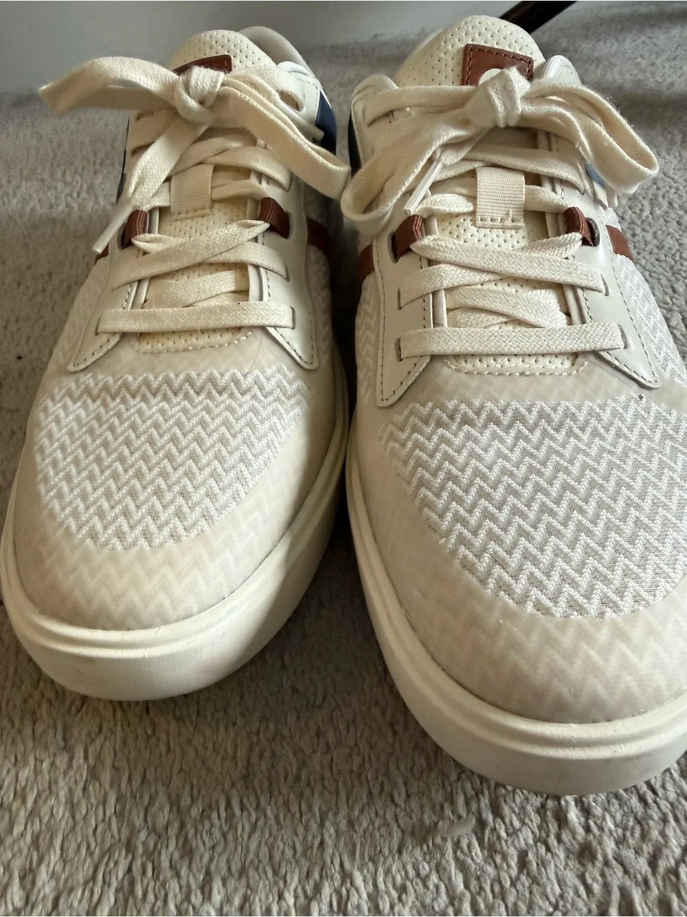 Cole Haan Cream & Brown Men's Lace-Up Sneakers